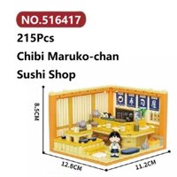 ✨Phòng ăn Chibi Maruko-chan Đồ Chơi Lắp Ráp Mô Hình 215Chi Tiết Wekki Xây Nhà Lắp Ghép Xếp Hình