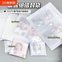 Phong bì giấy axit sunfuric, thiệp thẩm mỹ cao, túi đóng gói lớn, thiệp bưu điện, thiệp nhỏ, thiết yếu retro mờ, cao cấp, chống nước, thư tình đơn giản, viết tay, túi bảo vệ thiệp sáng tạo, kích thước nhỏ.