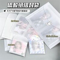 Phong bì giấy axit sunfuric, thiệp thẩm mỹ cao, túi đóng gói lớn, thiệp bưu điện, thiệp nhỏ, thiết yếu retro mờ, cao cấp, chống nước, thư tình đơn giản, viết tay, túi bảo vệ thiệp sáng tạo, kích thước nhỏ.