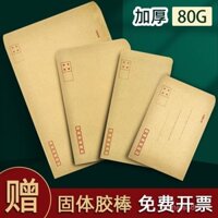 Phong bì Weibo Giấy Kraft Màu Vàng Gói 3 Túi tiền mặt Túi đựng hóa đơn Số 6 Túi đựng hóa đơn A4 Túi phong bì tiêu chuẩn có thể gửi qua bưu điện