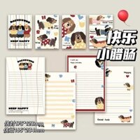 Phong bì xúc xích nhỏ hạnh phúc mẫu mới Bộ giấy viết thư dòng giá trị cao chữ viết tay Instagram đơn giản chúc phúc học sinh