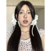 Phong Cách Ba Lê Hoa Hồng Ruy Băng Nơ Kẹp Tóc Nữ Ruy Băng Mũ Đội Đầu