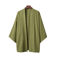 Phong Cách Bông Tai Kẹp Áo Sơ Mi Đen Kim Áo Cardigan Nam Nữ Thời Trang Nhật Bản Phong Cách Samurai Kimono J08