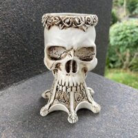 Phong Cách Bùng Nổ Halloween Retro Đầu Lâu Nhựa Trang Trí Nhà Trang Trí Điêu Khắc Chậu Hoa Trang Trí Trang Trí Ngày Lễ