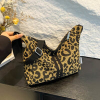 Phong Cách Châu Âu Mỹ Thời Trang Da Báo In Túi Vải Hợp Thời Trang Dung Tích Lớn Đeo Vai Túi Du Lịch Phù Hợp Với Túi Lớn