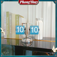 Phong Cách Châu Âu Retro Kỹ Thuật Số Lật Xuống Đồng Hồ Thép Không Gỉ 304 Tự Động Cơ Kỹ Thuật Số Lật Để Bàn Đồng Hồ Cho Gia Đình Phòng Khách