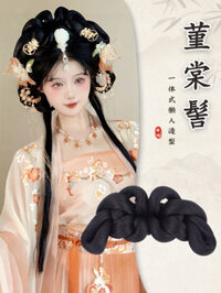 Phong Cách Cổ Đại Hanfu Tóc Giả Túi Tích Hợp Lười Tóc Bun Mũ Đội Đầu Phong Cách Trang Phục Cổ Đường Phong Cách Bài Hát Triều Đại Đệm Tóc Sừng