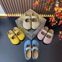 Phong Cách Công Chúa Ngọc Trai Mary Jane Giày Nữ Mùa Xuân 2025 Phong Cách Mới Sang Trọng Lười Velcro Đi Làm Giày