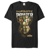 Phong cách cotton Marvel 's Avengers: Infinity War Infinite Power Găng tay cổ chữ O Áo thun nam màu đen DF12HJ15445