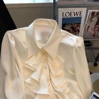 Phong cách cung điện 2972 Áo ren nữ] Áo thanh lịch 2024 độc đáo mùa xuân Pháp [Áo cổ bẻ bộ sưu tập cô gái ngọt ngào J5MV