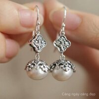 [Phong cách cung điện] Bộ sưu tập riêng mới, bông tai ngọc trai cổ điển phương Đông, bông tai đa năng phong cách Trung Quốc mới, giá trị cao, phong cách hương thơm nhỏ, phụ kiện giảm cân phong cách cổ xưa, quà tặng