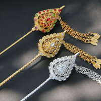 Phong cách dân tộc Dân tộc Dai Vân Nam, kẹp tóc hình trái đào, kẹp tóc hợp kim, đạo cụ chụp ảnh Thái Lan