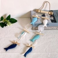 Phong Cách Địa Trung Hải Dây Cá Vỏ Chuông Gió Mặt Dây Chuyền Trang Trí Tường Gỗ Chắc Chắn Dây Gai Dầu Sáng Tạo Bắc Âu Tường Nội Thất Nhà 2.26.11