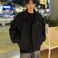 Phong Cách Hàn Quốc Cảm Giác Thiết Kế Áo Khoác Hành Chính Đơn Giản Tất Cả Trận Đấu Áo Khoác Bay Dây Kéo Đôi