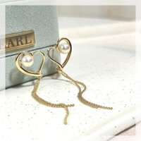 Phong cách Hàn Quốc của hạt tình yêu tua rua bông tai ngọc trai nước ngọt tinh tế thời trang bông tai đinh tán