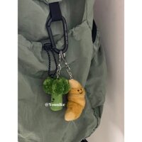 Phong Cách Hàn Quốc ins Dễ Thương Rau Phương Tây Hoa Xanh Nấm Nepal Handmade Len Nỉ Xe Móc Khóa Túi Mặt Dây Chuyền Nhung