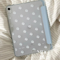 Phong Cách Hàn Quốc Niche ins Sữa Nguyên Chất Hoa Hồng Xanh Tính Khí Độc Đáo 2024iPadair20 / 37 / 34cm Thế Hệ 10 36cm Máy Tính Bảng Có Khe Cắm Bút Vỏ Bảo Vệ Vỏ Mềm