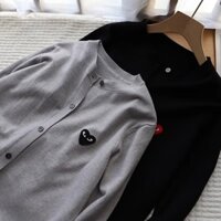 Phong Cách Hàn Quốc Nữ Thời Trang Ins Dệt Kim Ôm Cổ Chữ O Cardigan Áo Len Dài Tay