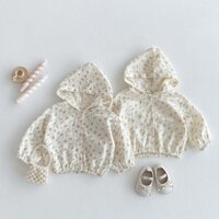 Phong Cách Hàn Quốc Trẻ Sơ Sinh Áo Khoác Ngoài 0-3 Tuổi Trẻ Em Áo Khoác Cotton Tay Dài Quần Áo Mỏng Cho Bé