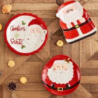 Phong Cách Hàn Quốc Vẽ Tay Ông Già Noel Gốm Đĩa Lớn Đêm Giáng Sinh Đĩa Ăn Tối Đĩa Ăn Nhẹ Hộ Gia Đình Đĩa Phẳng Quà Tặng Giáng Sinh
