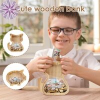 Phong Cách Hoạt Hình Tiền Ngân Hàng Bằng Gỗ Heo Đất Có Thể Nhìn Thấy Mèo Hoặc Hình Lợn Tiết Kiệm Bình Tiền Cho Bé Trai Và Bé Gái SHOPTTKC9548