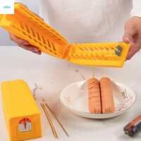 Phong CÁCH Hot Dog Cutter, Dụng cụ gọt vỏ xúc xích DIY sáng tạo, Dụng cụ cắt lát gia đình bằng thép không gỉ đa chức năng Dụng cụ cắt lát Ham Máy thái thịt nướng