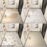 Phong Cách Kem Đơn Giản Ánh Sáng Sang Trọng Họa Tiết Hình Học Diatom Thảm Bùn Hút Nước Hộ Gia Đình Chống Trơn Trượt Thảm Trải Sàn Bền