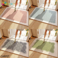 Phong Cách Kem Đơn Giản Pha Lê Nhung Thảm Hộ Gia Đình Tươi Chống Bẩn Miếng Lót Chân Chống Trơn Trượt Thảm Trải Sàn Thoải Mái