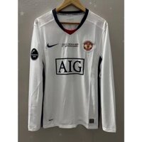 [Phong cách mới] 08-09 Manchester United Áo thun dài tay RONALDO ROONEY UCL Chất lượng hàng đầu tại nhà Áo bóng đá cổ điển Áo thun tùy chỉnh