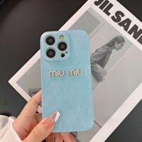 Phong Cách Mới 16pro Mùa Hè Ánh Sáng Xanh Denim 15 Thích Hợp Cho Apple 14promax Vỏ Điện Thoại iPhone13 Da 12pro Nữ 11 Vỏ Bảo Vệ 14 Vỏ Mềm Sang Trọng Người Nổi Tiếng Phong Cách Chanel Nhấp Nháy Kim Cương Cao Cấp