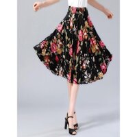 [Phong Cách Mới Bán Chạy] Sun Co Giãn Người Cao Tuổi Trung Niên Màu Nửa Dài Eo Giữa Lớn Váy Dan