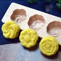 Phong Cách Mới Bằng Gỗ Ba Chiều Hoa Hồng Da Tuyết Bánh Trung Thu Đậu Xanh Bánh Ngọt Bí Ngô Bánh Hoa Khuôn Nướng Bánh Gia Đình