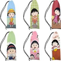 Phong Cách Mới Cầu Lông Chuyên Dụng Túi Dây Rút Anh Đào Maruko Hoạt Hình Anime Dễ Thương Vợt Cầu Lông Túi Di Động Một Vai Dung Tích Lớn Di Động