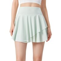 Phong Cách Mới Chống chói Giả Hai Mảnh Xếp Ly Thể Thao Váy Ngắn Eo Cao Chạy Chống chói Quần Vợt Quần Short Tập Yoga