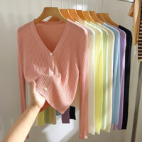 Phong Cách Mới Dệt Kim Cardigan Nữ Ngắn Chống Nắng Áo Sơ Mi Slim-fit Ôm Hơn Nhìn