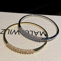 Phong Cách Mới Full Kim Cương Zircon Ren Vòng Tay Nữ Mạ Đồng Vàng 18K Thiết Kế Cao Cấp Ánh Sáng Phong Cách Sang Trọng Vòng Tay Trang Sức
