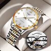 Phong Cách Mới Giả Tự Động Đồng Hồ Nam Chống Thấm Nước Dạ Quang Lịch Phiên Bản Hàn Quốc Ốp Lưng Đồng Hồ Thạch Anh Trong Suốt 1749