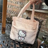 Phong Cách Mới Hello Kitty Hộp Cơm Trưa Túi Hoạt Hình Dễ Thương Túi Xách Dung Tích Lớn Túi Bảo Quản Tote