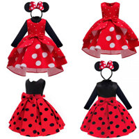 Phong Cách Mới Hiệu Suất Nhập Vai Sân Khấu Minnie Cosplay Quần Áo Trẻ Em Disney Công Chúa Váy Dài Tay Quần Áo