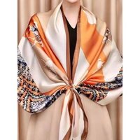 Phong Cách Mới Khăn Lụa Nữ Thời Trang Phù Hợp Với Cao Cấp Mô Phỏng Lụa Thổ Cẩm Khăn Dài Bốn Mùa Khăn Choàng Ấm Khăn