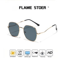 Phong Cách Mới Kính Đa Giác Kim Cương Kính Mát Nam Retro Độc Đáo Kính Mát Nữ Phù Hợp Với Phiên Bản Hàn Quốc