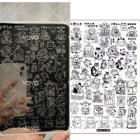 Phong Cách Mới Làm Móng Tay Thép Tấm Thần Tài Mèo May Mắn Họa Tiết Mỹ Khuôn Thẩm Mỹ In Công Cụ Chuyển Dầu Hoa Văn Làm Móng Tay 3.7