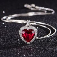 Phong Cách Mới Lớn Phóng Đại Hình Trái Tim Ruby Tourmaline Vòng Tròn Kim Cương Trái Tim Mặt Dây Chuyền Phiên Bản Hàn Quốc Thời Trang Độc Đáo ins Phù Hợp Với Nữ