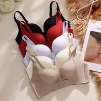 Phong Cách Mới Màu Đỏ Quần Lót Nữ Nhỏ Nâng Ngực Cô Đặc Quần Lót Nữ Dày Liền Mạch Không Vòng Thép Quần Lót Bao Phù Hợp Với Đám Cưới Benming Năm Đồ Lót