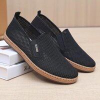 Phong Cách Mới Mùa Hè Nam Thoáng Khí Rỗng Lưới Vải Giày Sandal Thời Trang Phong Cách Mới Dép Bố Giày Chống Trơn Trượt Đế Mềm @