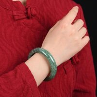 [Phong cách mới nhất 2025] Vòng tay ngọc bích Miến Điện Old Pit Oil Vòng tay ngọc nữ màu xanh lá cây