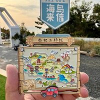 Phong Cách Mới Qinghai Gansu Văn Hóa Sáng Tạo Tây Bắc Vòng Lớn Dòng Du Lịch Trượt Bản Đồ Giá Trị Cao Dán Tủ Lạnh Quà Tặng Cho Bạn Bè