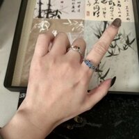 Phong Cách Mới s925 Bạc Thỏi Nhẫn Mở Nhẫn Không Phai Màu Bạc Tây Tạng Mới Phong Cách Trung Hoa Phong Cách Trung Hoa Niche Ánh Sáng Sang Trọng Cao Cấp20250322