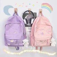 Phong cách mới Trái tim thiếu nữ Ba lô xinh xắn dành cho học sinh cấp 2 Cặp học sinh phong cách Harajuku Nhật Bản