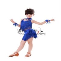 Phong Cách Mới Trẻ Em Latin Khiêu Vũ Trang Bé Gái Váy Latin Trẻ Em Thi Đấu Hiệu Suất Trang Phục Viền Váy Miễn Phí Vận Chuyển
